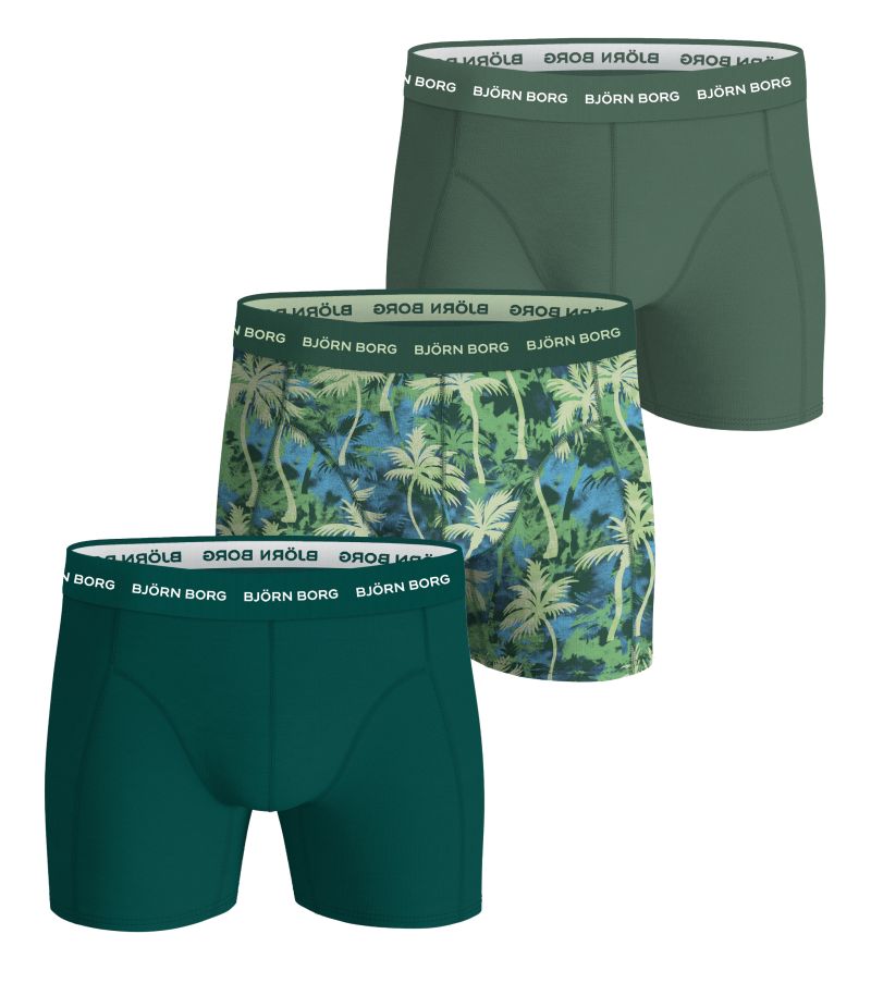 Björn Borg Cotton Stretch 3P - print/green