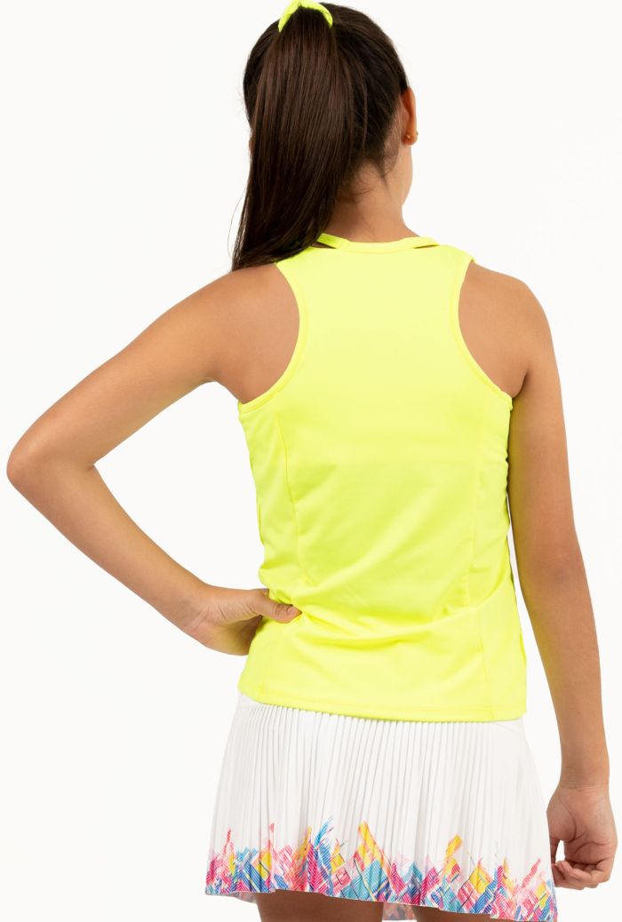 Lucky in Love Core V-Neck Cutout Tank Girls - neon yellow