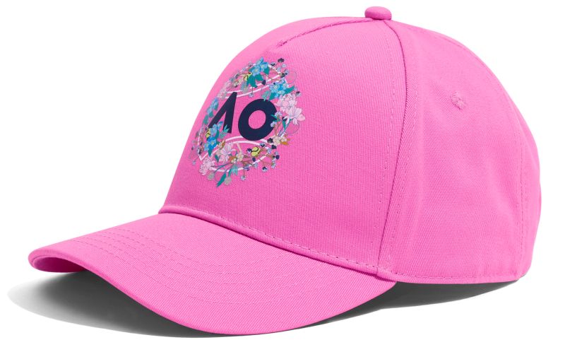 Australian Open Womens Floral Cap (OSFA) - opera mauve