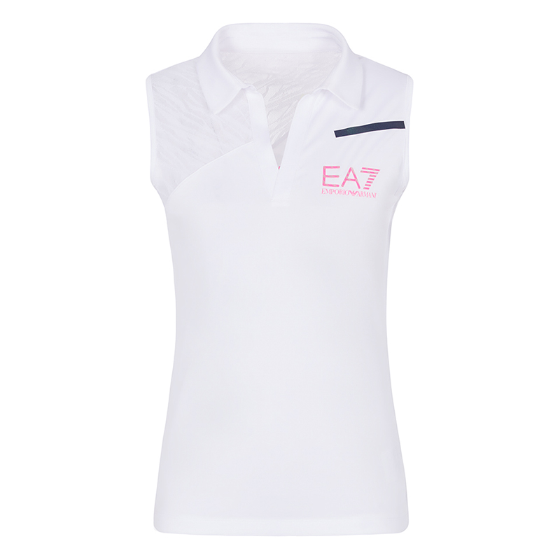 EA7 Women Jersey Polo Shirt - white EA7 Women Jersey Polo Shirt - white