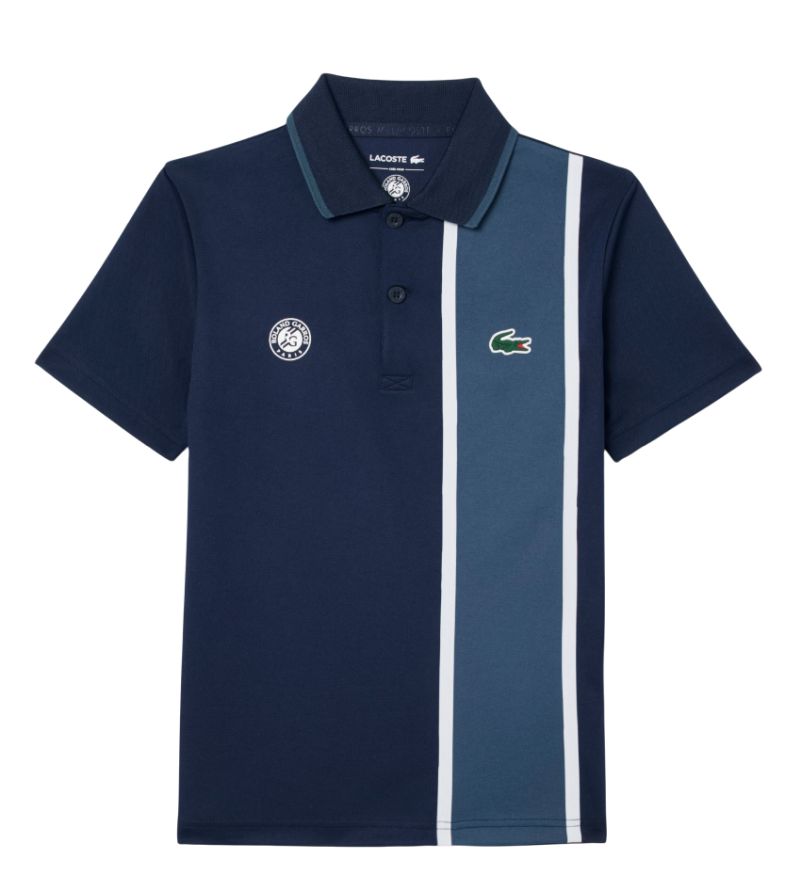 Lacoste Kid's Roland-Garros Ball Kids Edition Shirt - navy blue/blue 
