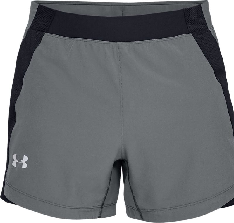 Under Armour Qualifier SpeedPocket 5in Short - pitch gray/black Under Armour Qualifier SpeedPocket 5in Short - pitch gray/black