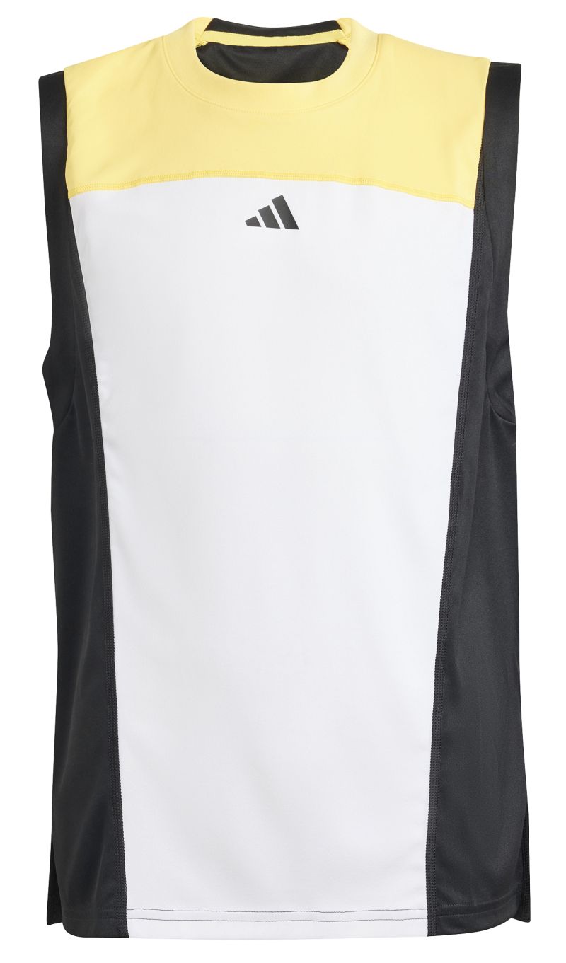 IN6496_2_APPAREL_Photography_Front-Center-View_white Adidas Girls Aeroready Pro Tank - white/orange/black
