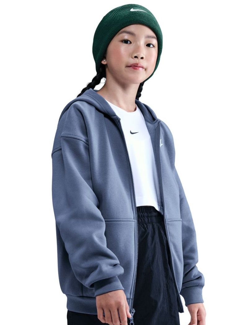 Nike Kids Sportswear Club Fleece Oversized Full Zip - world indigo/white
