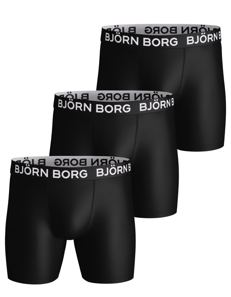 Björn Borg Sports Microfiber 3P - black Björn Borg Sports Microfiber 3P - black