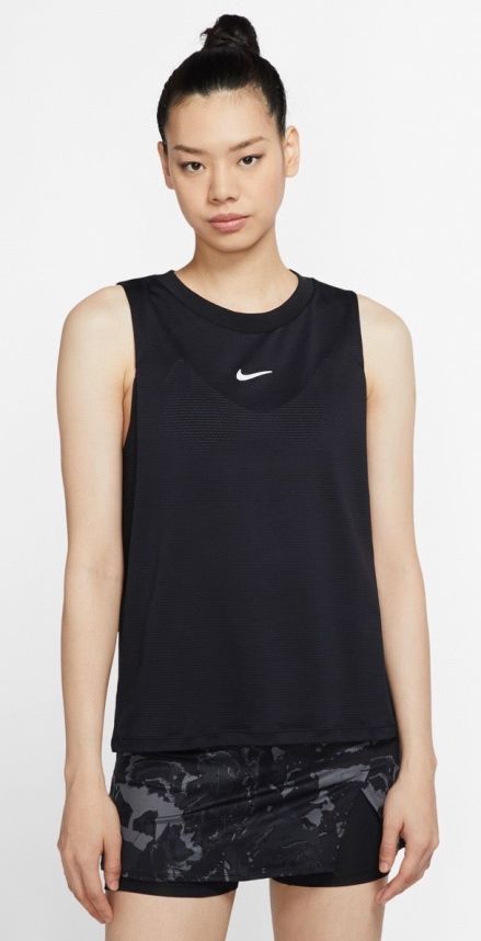 Nike Court Dri-Fit Advantage Tank W - black/black/white