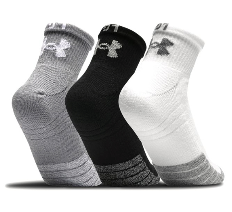 Under Armour HeatGear Quarter 3P - white/gray/black
