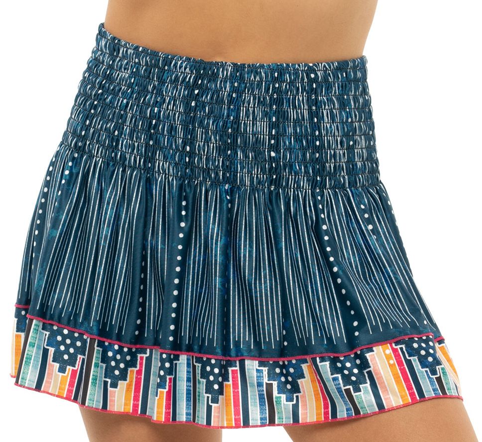 Lucky in Love Pretty in Ink Long Borderline Smocked Skirt