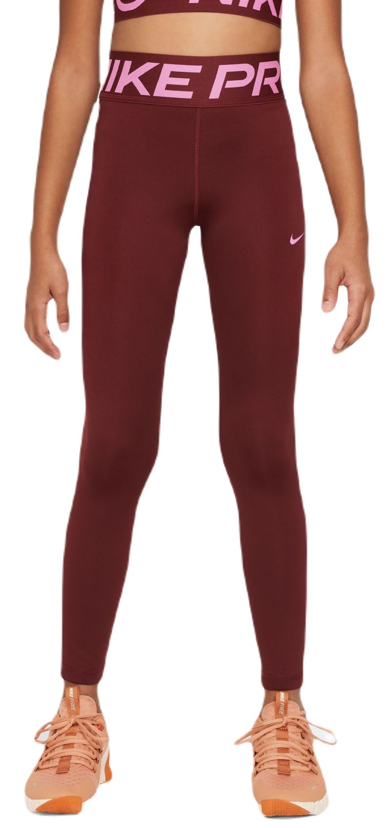 Nike Girls Dri-Fit Pro Leggings - dark team red/playful pink Nike Girls Dri-Fit Pro Leggings - dark team red/playful pink