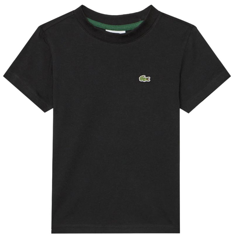 Lacoste Boys Plain Cotton Jersey T-shirt - black Lacoste Boys Plain Cotton Jersey T-shirt - black