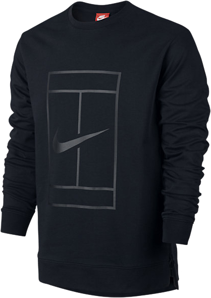 nike-court-fleece-crew-black-1 Nike Court Fleece Crew - black