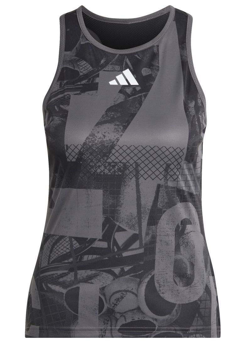 Adidas Club Graphic Tank - grey five/black/carbon