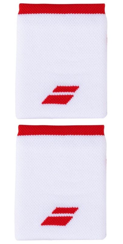 Babolat Logo Jumbo Wristband - white/tomato red Babolat Logo Jumbo Wristband - white/tomato red