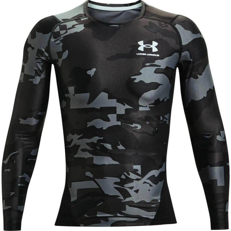 Under Armour Men's UA IsoChill Compression Printed Long Sleeve - black/white Under Armour Men's UA IsoChill Compression Printed Long Sleeve - black/white