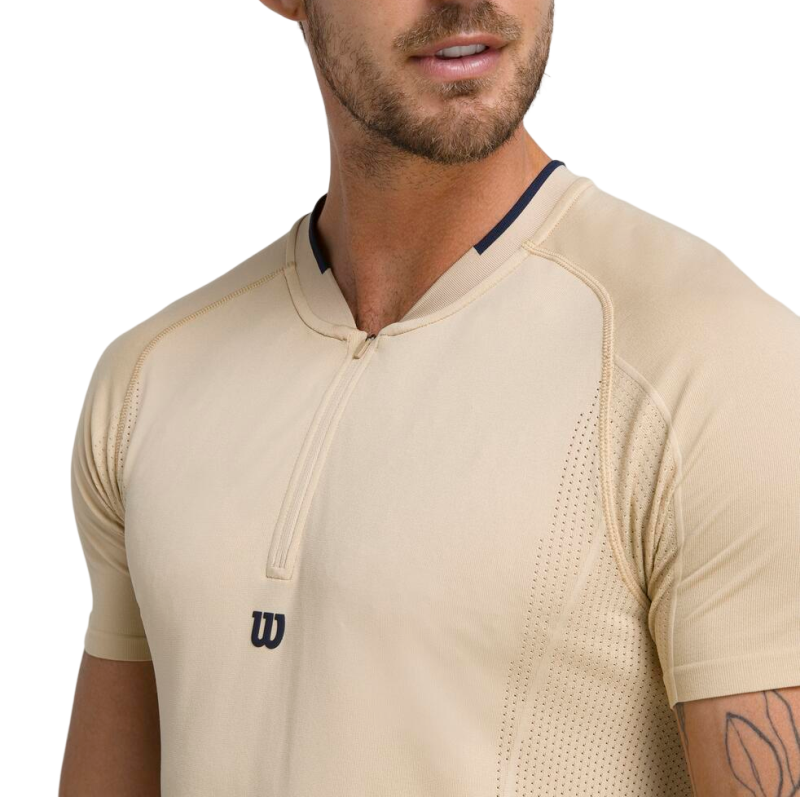 Wilson Players Seamless Zip Henley 2.0 - safari