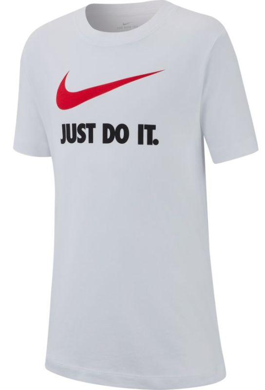 Nike B NSW Tee Just Do It Swoosh - white/university red