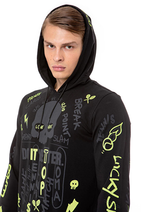 hydrogen-graffiti-hoodie-man-black-6 Hydrogen Graffiti Hoodie Man - black