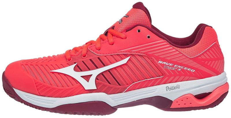 Mizuno Wave Exceed Tour 3 CC - fiery coral/white/beet red