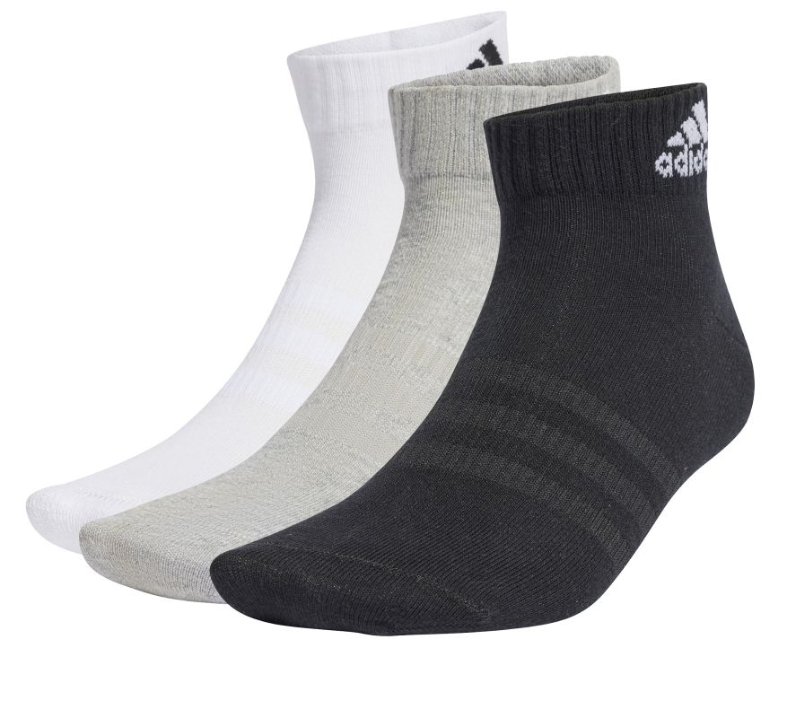 Adidas Thin And Light Ankle 3P - medium grey heather/white/black