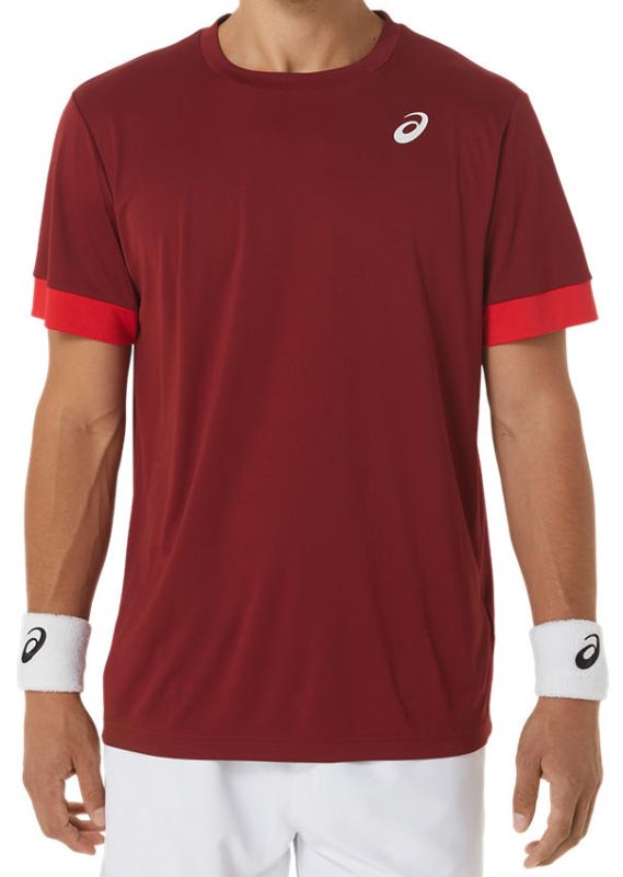 Asics Court Short Sleeve Top - beet juiced/classic red