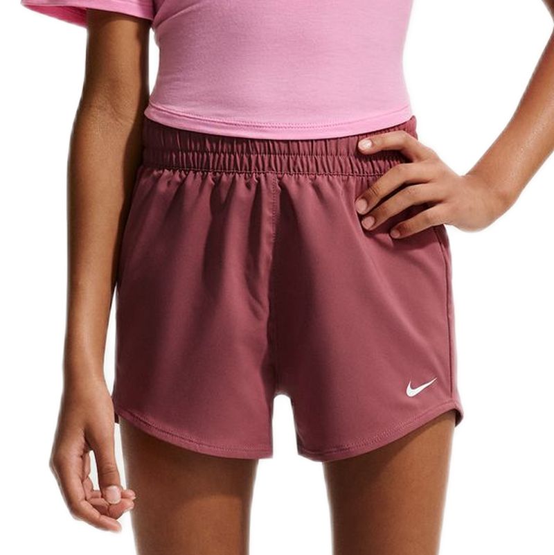 Spodenki dziewczęce Nike Kids Dri-Fit One High-Waisted Woven Training - pink smoke/white