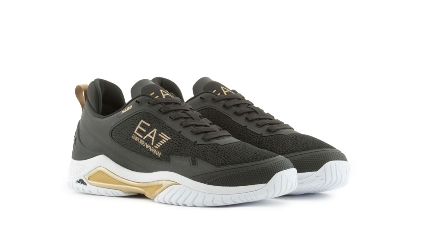 EA7 Unisex Woven Sneaker - black/gold/white