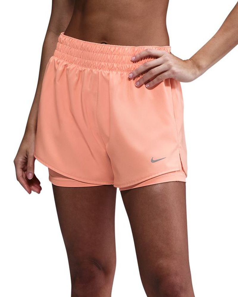 Nike One Dri-Fit 2-in-1 High-Waisted 3in Training - apricot agate/reflective silver 