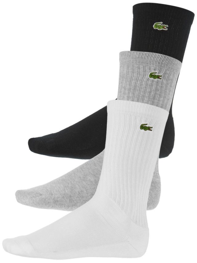 Lacoste SPORT High-Cut Cotton 3P - grey/black/white