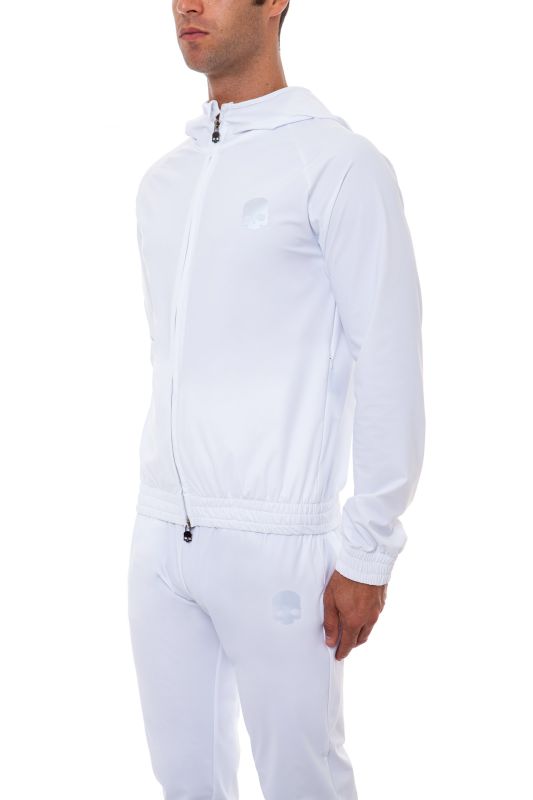 Hydrogen Tech FZ Sweatshirt Skull - white