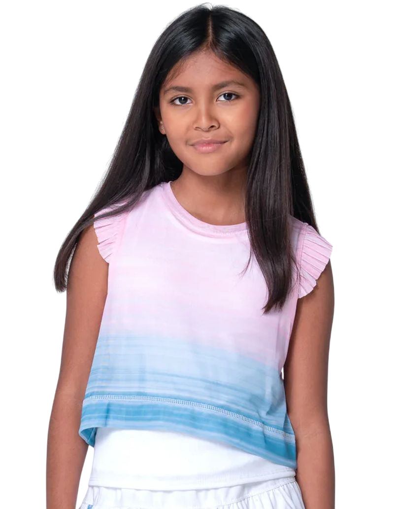 Lucky in Love Girls Linen Vision Tank - multicolor