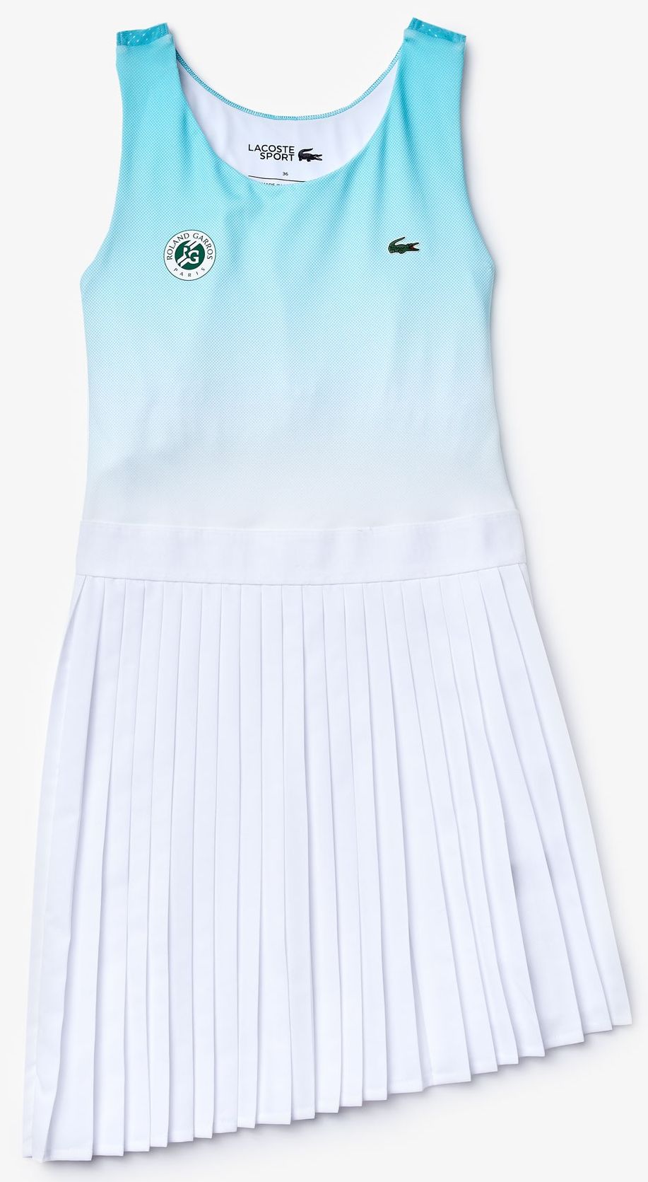 lacoste-women-s-micro-pique-polo-dress-turquoise-white-1 Lacoste Women's Micro Piqué Polo Dress - turquoise/white