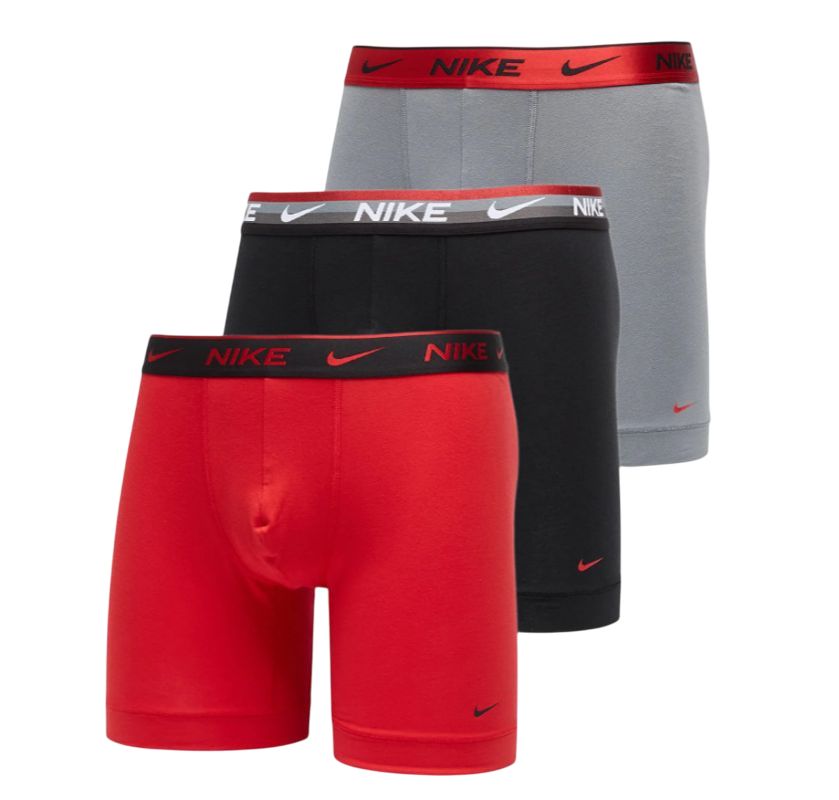 Nike Everyday Cotton Stretch 3P - black/grey/red