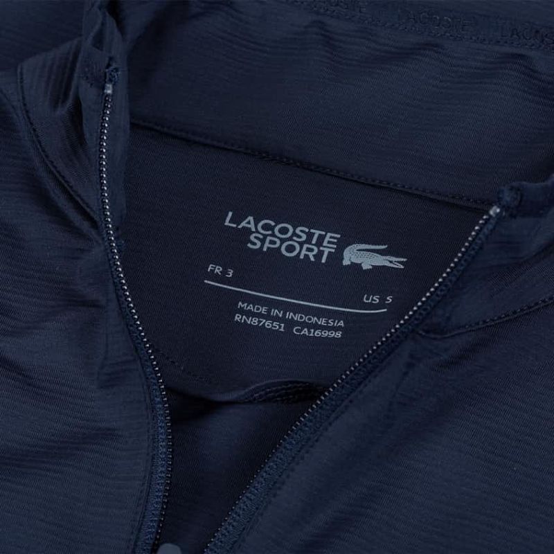 Lacoste Men's SPORT Stretch Zippered Collar Sweatshirt - navy blue