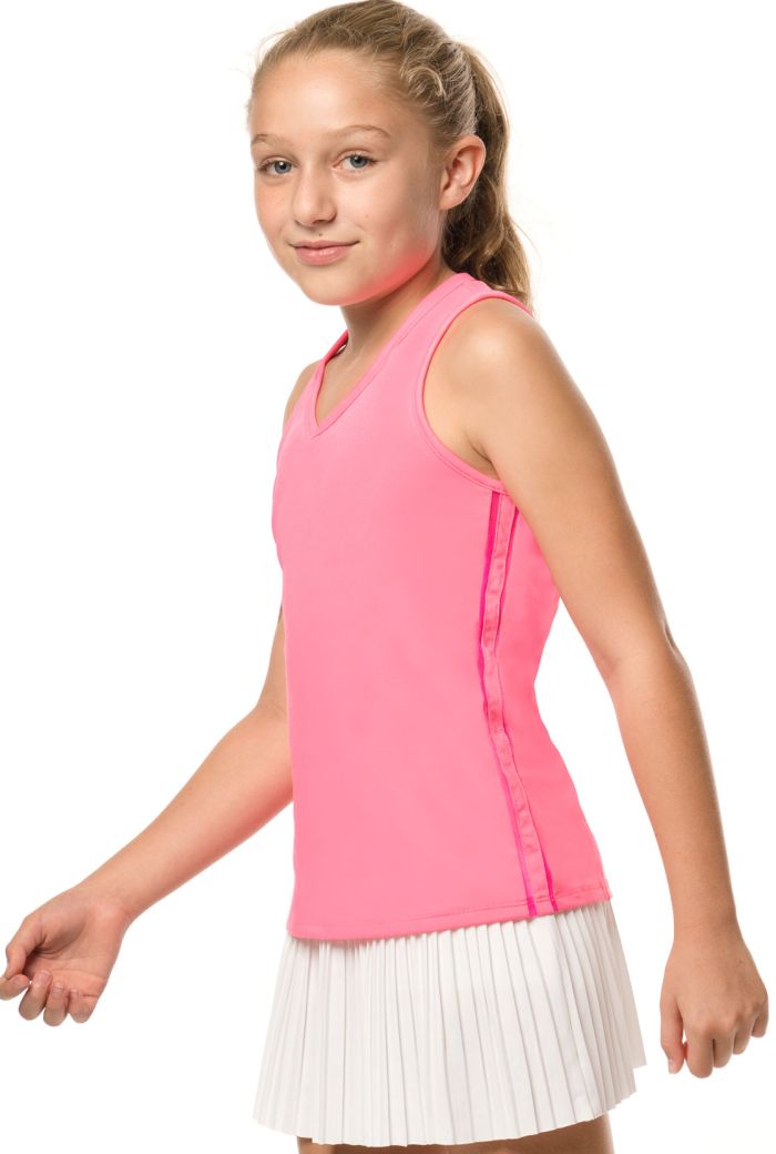 lucky-in-love-core-v-neck-cutout-tank-girls-pink-2 Lucky in Love Core V-Neck Cutout Tank Girls - pink
