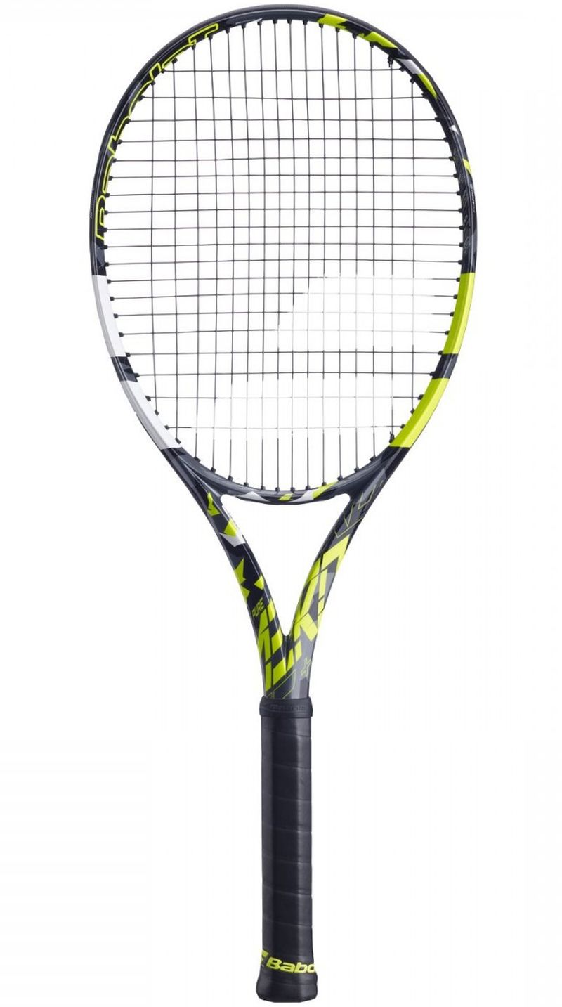 Babolat Pure Aero+ - grey/yellow/white + string Babolat Pure Aero+ - grey/yellow/white + string