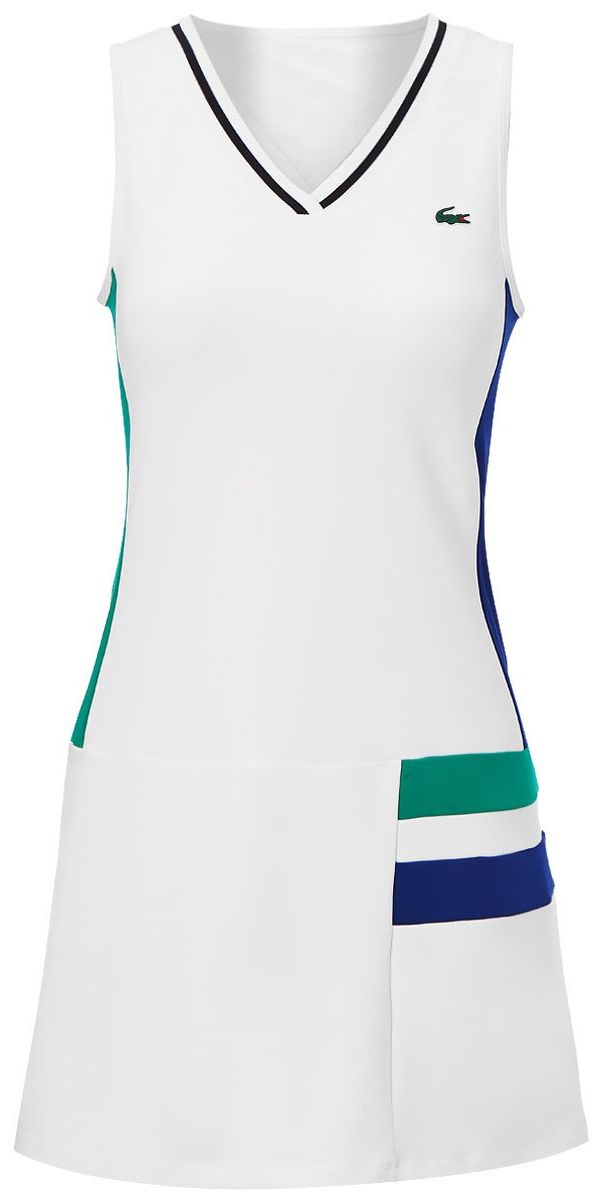 Lacoste Women’s SPORT Breathable Stretch Tennis Dress - white/black/green/blue
