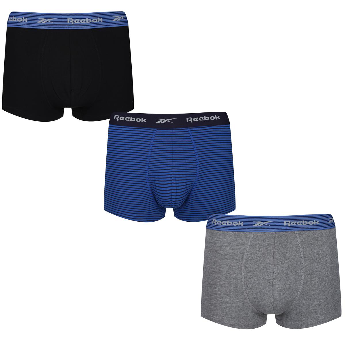 Reebok Mens Trunk EDRIK 3P - grey/purple/blue stripe