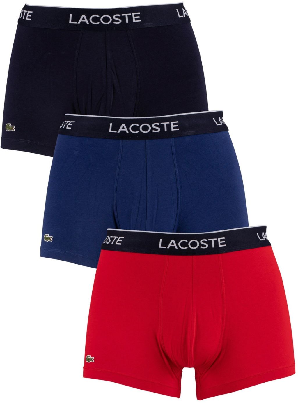 Lacoste Casual Cotton Stretch Boxer 3P - navy blue/red/navy blue