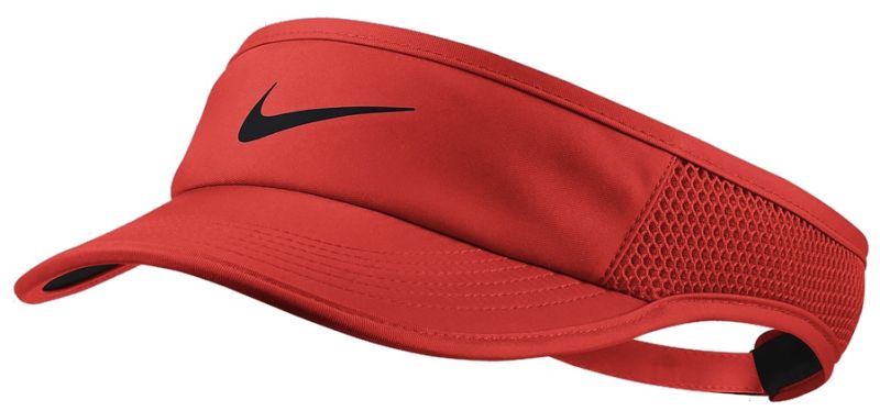 Nike Aerobill Feather Light Visor habanero red/black