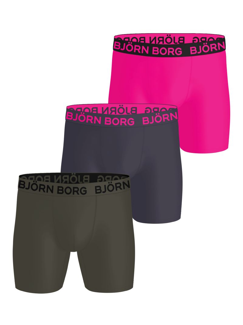 Björn Borg Sports Microfiber 3P - green/pink/grey
