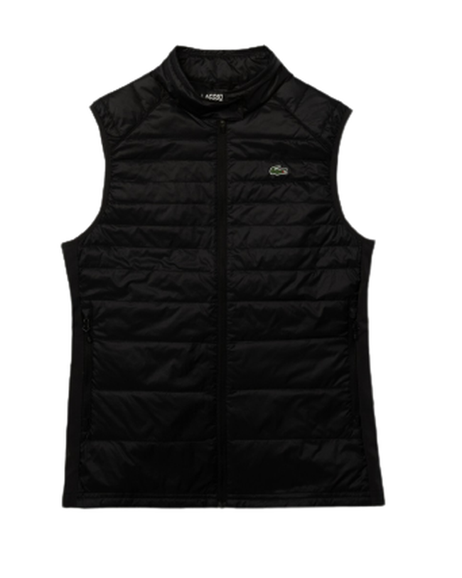 Lacoste Women's SPORT Water-Resistant Quilted Technical Golf Vest - black