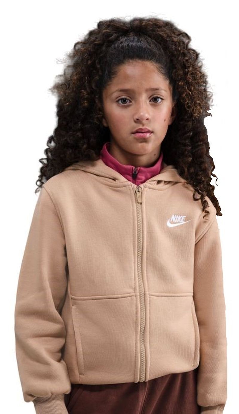 Nike Kids Club Fleece Full-Zip - hemp/white 