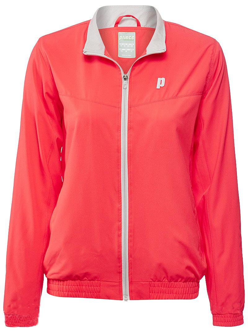 prince-full-zip-warm-up-jacket-coral Prince Full Zip Warm-Up Jacket - coral