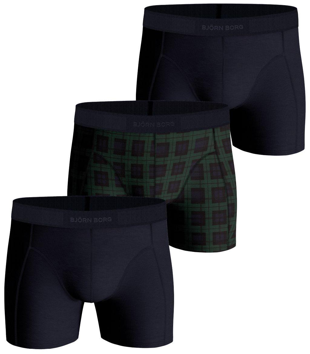 Björn Borg Core Boxer 3P - green/print/navy blue Björn Borg Core Boxer 3P - green/print/navy blue
