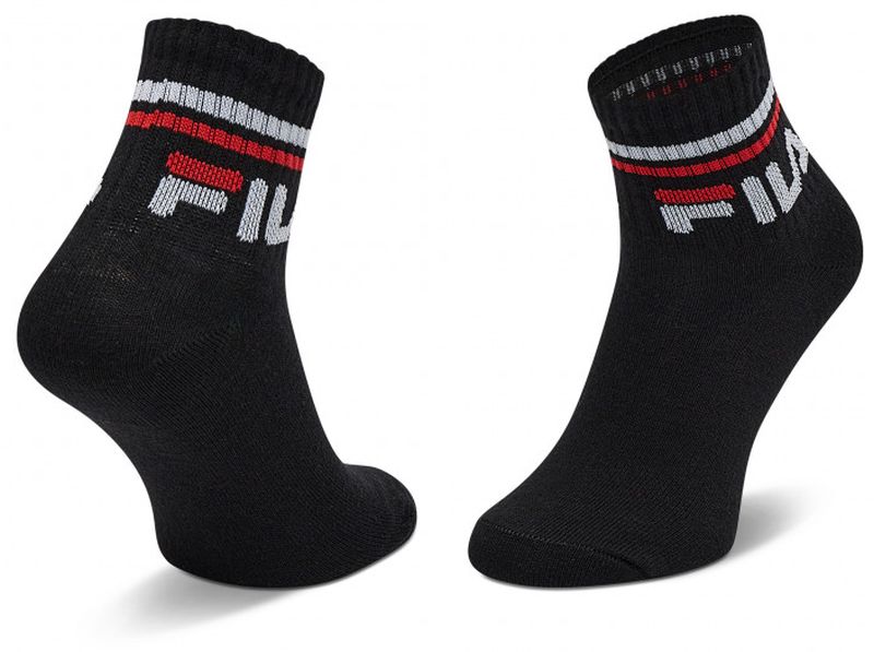 Fila Junior Quarter Plain Tennis Socks 3P - black