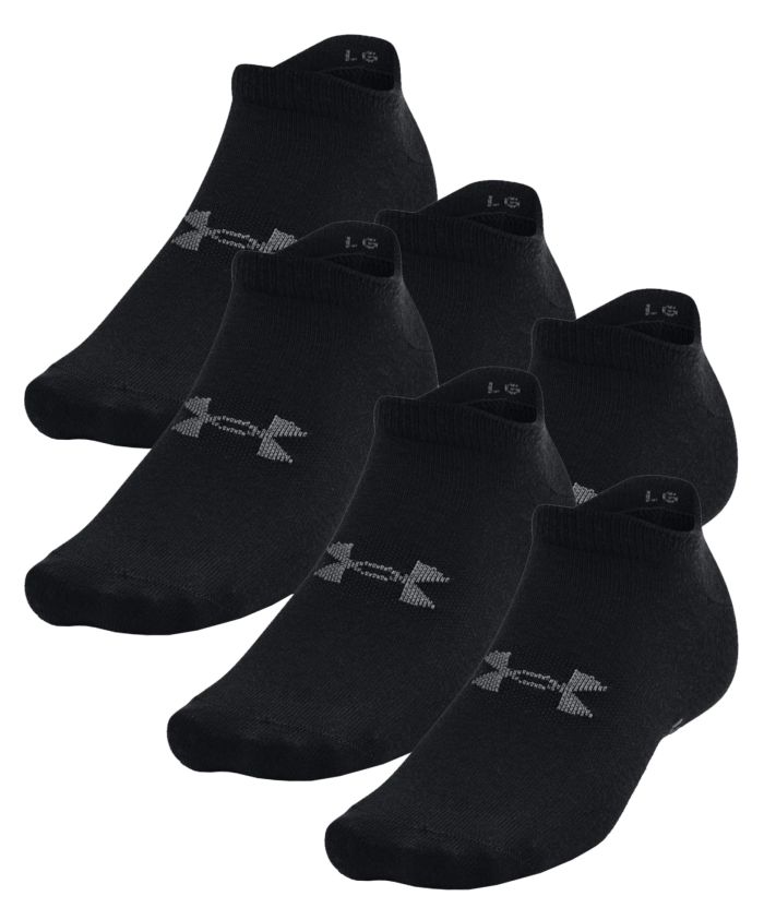 Under Armour Unisex Essential No Show Socks 6P - black/pitch gray