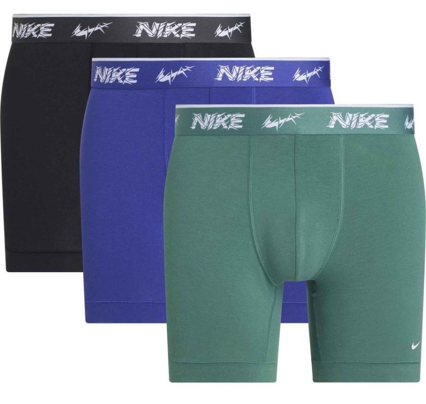 Nike Everyday Cotton Stretch Boxer Brief 3P - green/blue/black