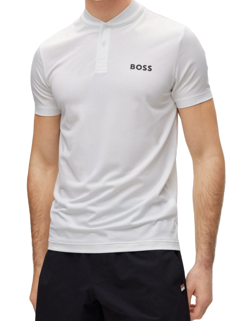 BOSS x Matteo Berrettini Slim-Fit Polo Shirt With Boomber-Style Collar - white