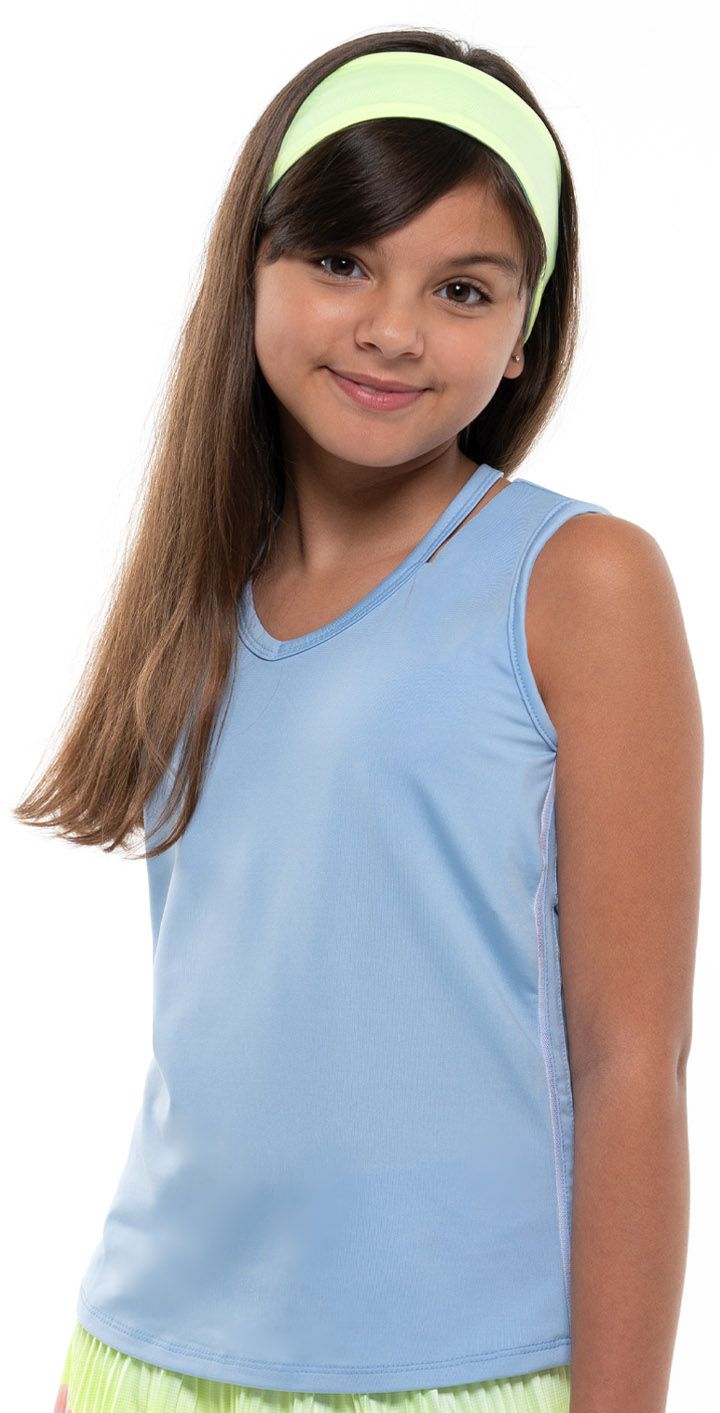 T207-418-1 Lucky in Love Going Wild V-Neck Cutout Tank Girls - cloud