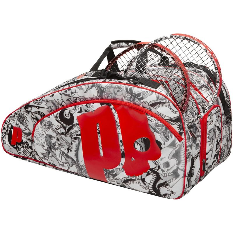 Prince By Hydrogen Tattoo Racquet Bag - black/white/red